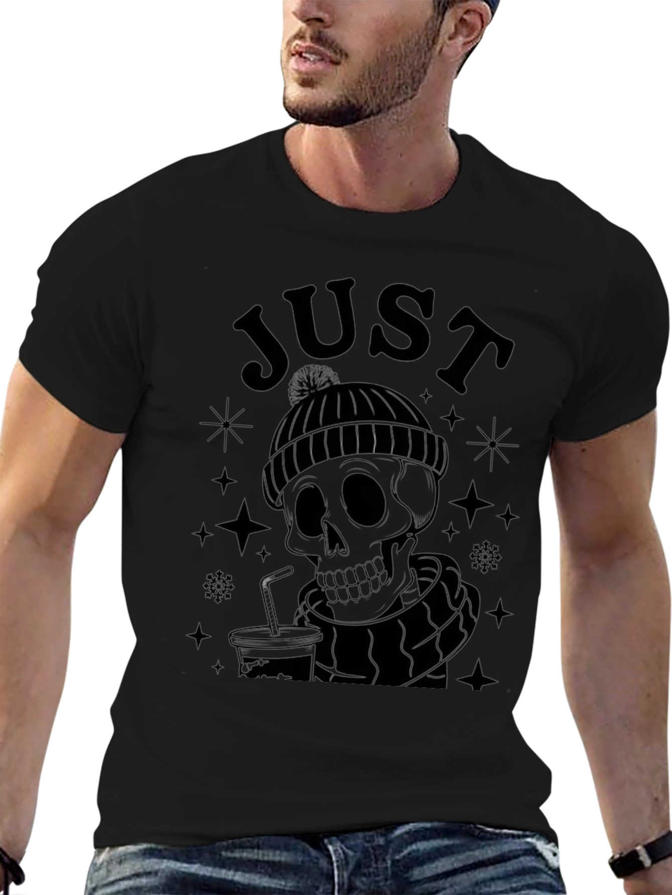 Just Dead Inside Black Graphic Tee
