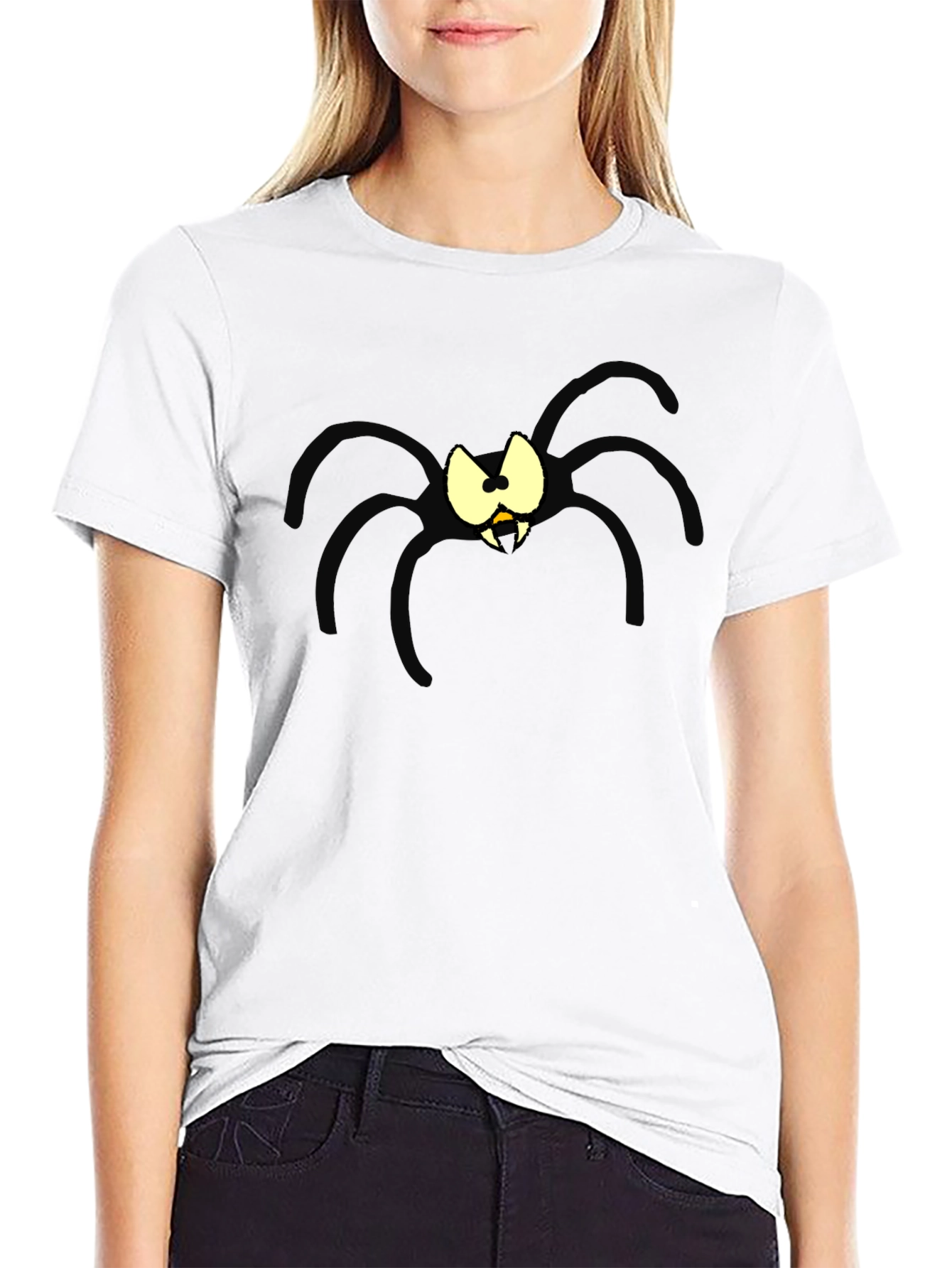 Cartoon Spider Graphic Black T-Shirt