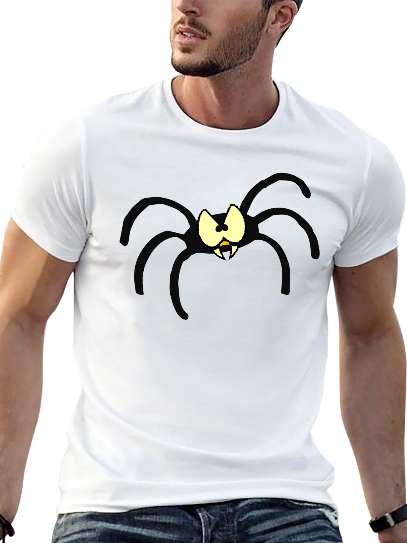 Cartoon Spider Graphic Black T-Shirt