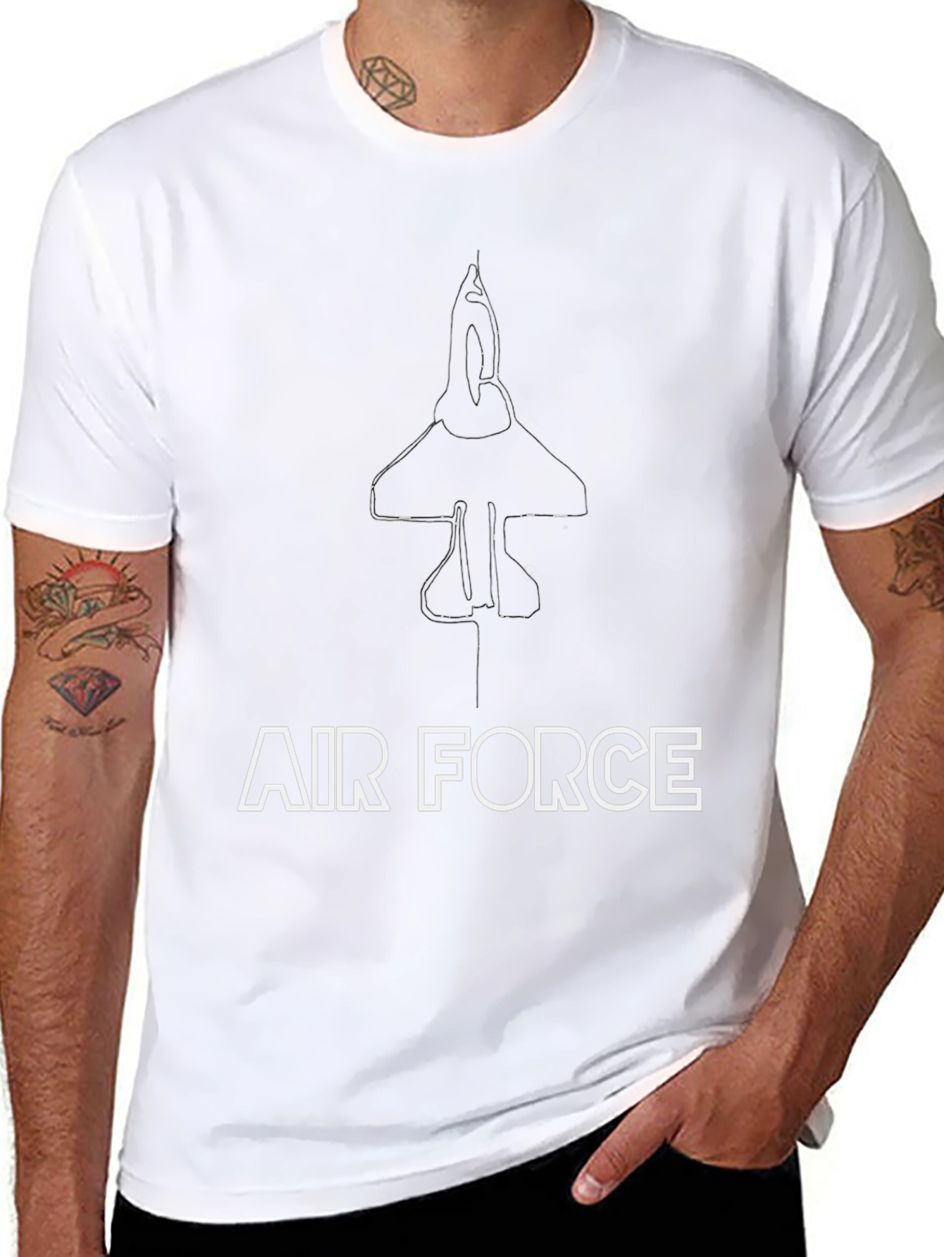 Air Force Jet Graphic T-Shirt - Black