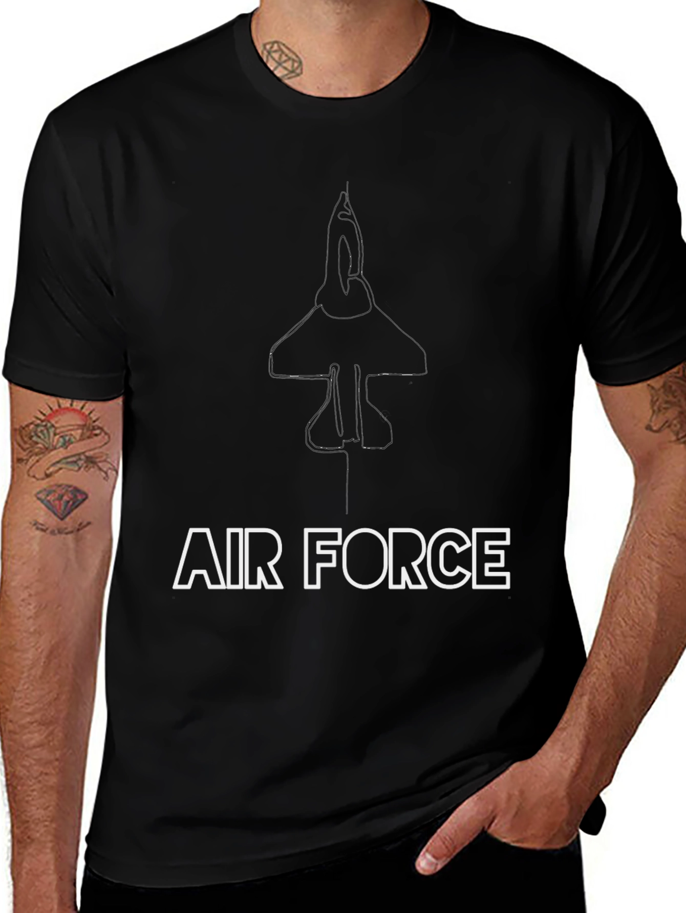 Air Force Jet Graphic T-Shirt - Black