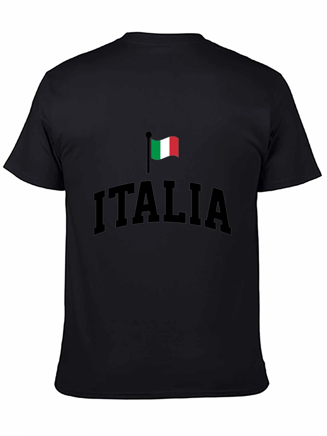 Italia Flag Graphic T-Shirt - Black Cotton Tee