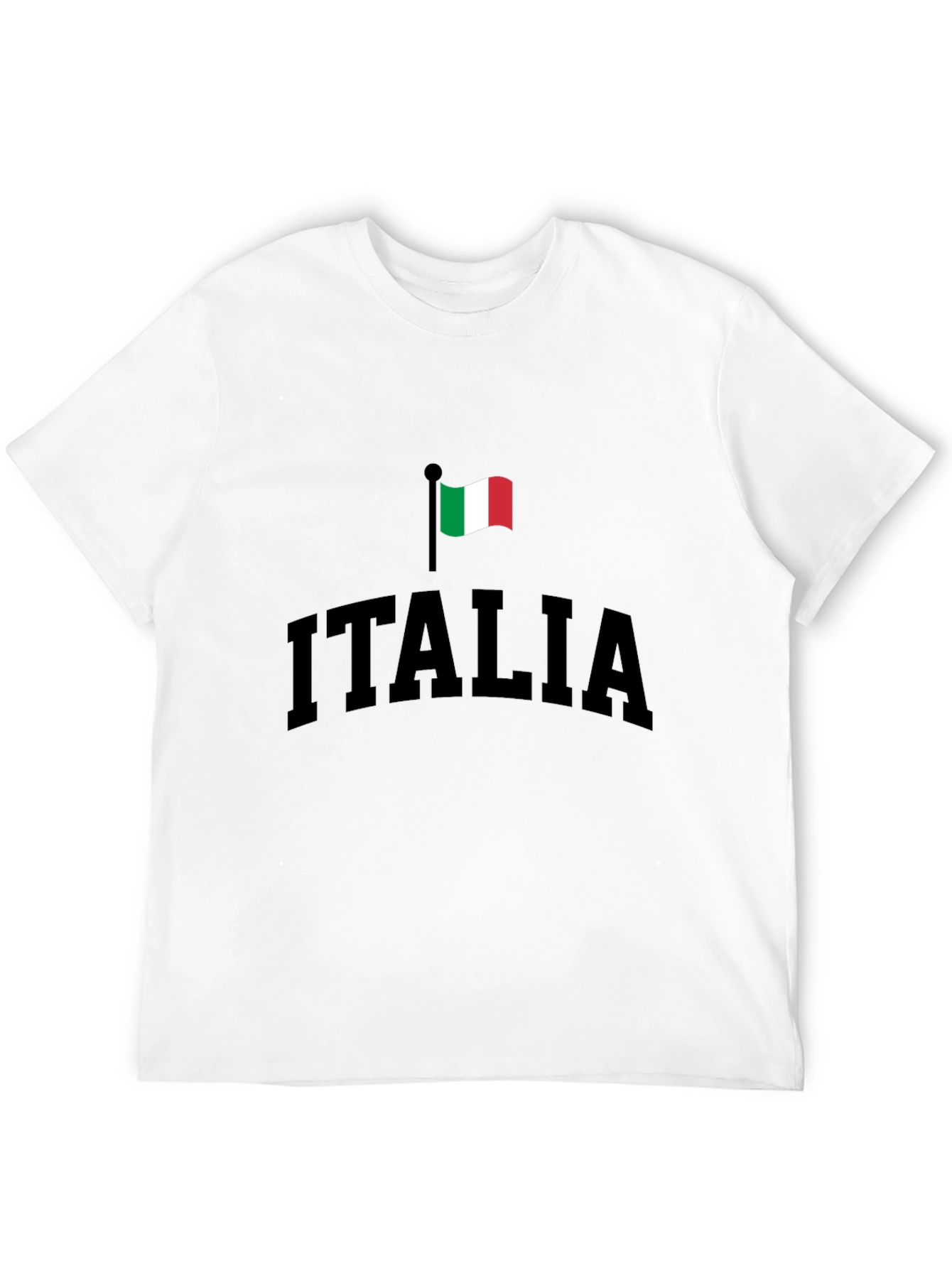 Italia Flag Graphic T-Shirt - Black Cotton Tee