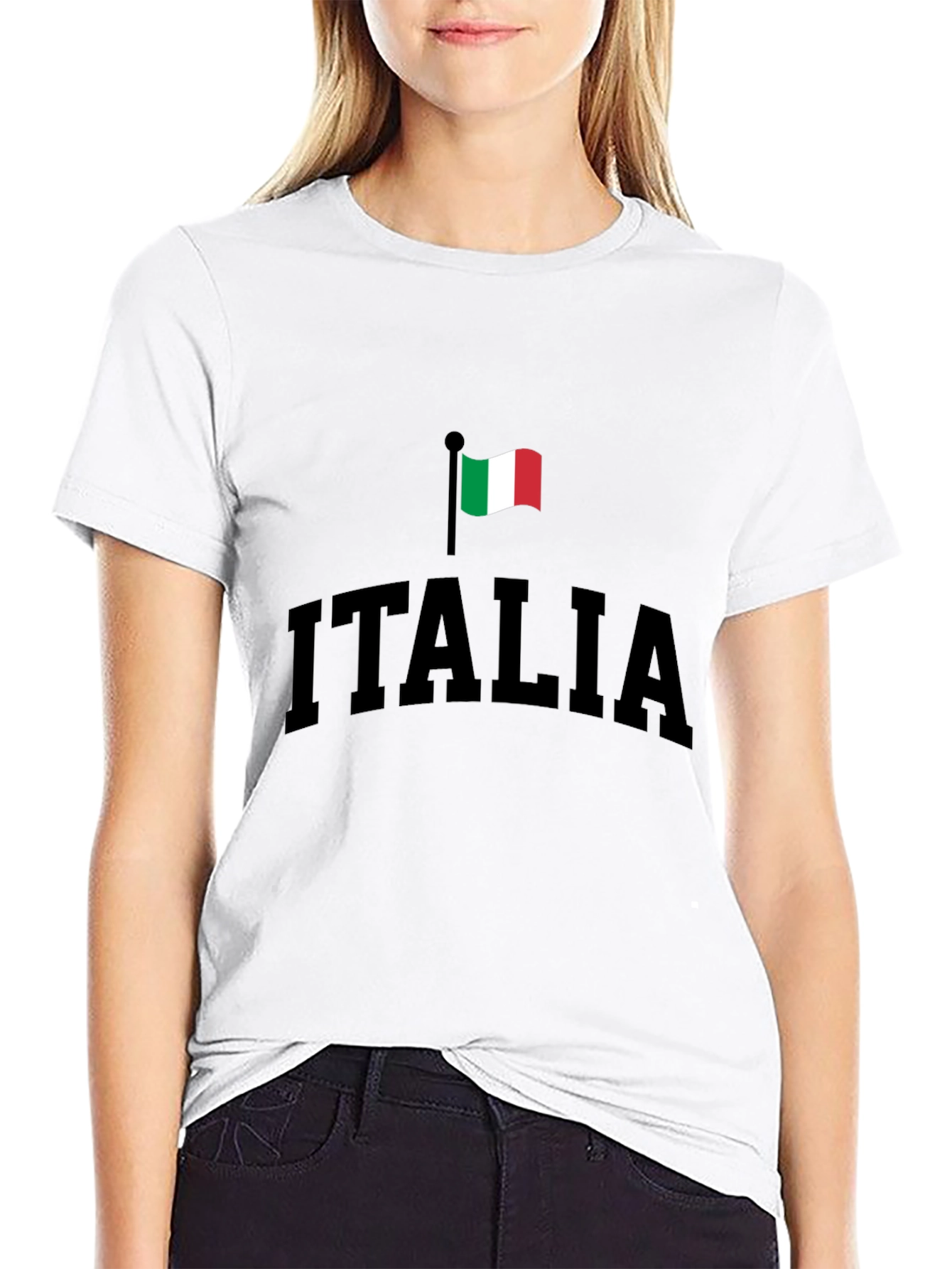 Italia Flag Graphic T-Shirt - Black Cotton Tee