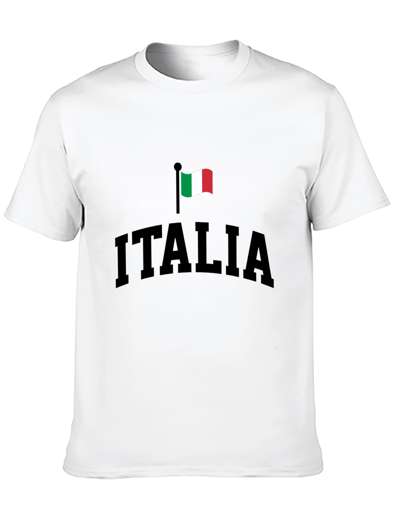 Italia Flag Graphic T-Shirt - Black Cotton Tee