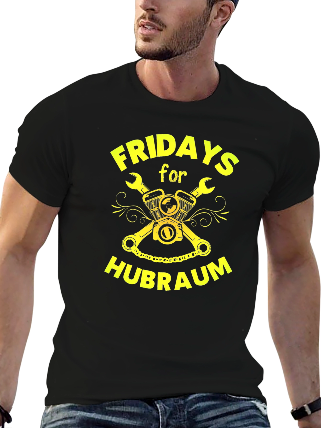 Fridays for Hubraum T-Shirt - Black Graphic Tee
