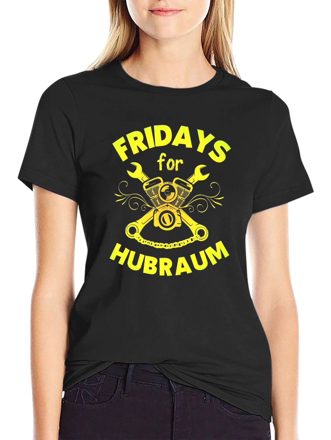 Fridays for Hubraum T-Shirt - Black Graphic Tee