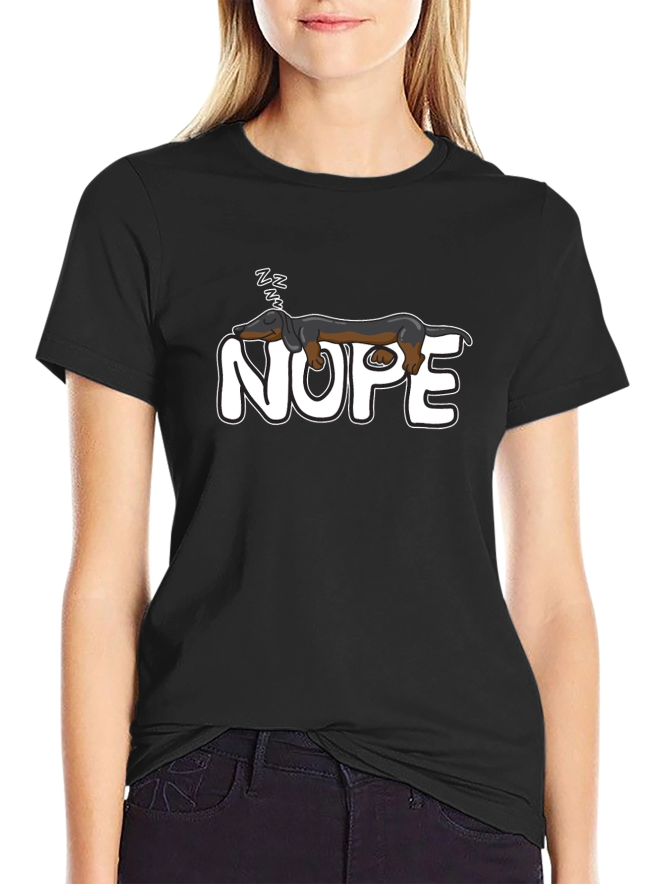 Nope Dachshund Nap T-Shirt - Funny Dog Lover Tee
