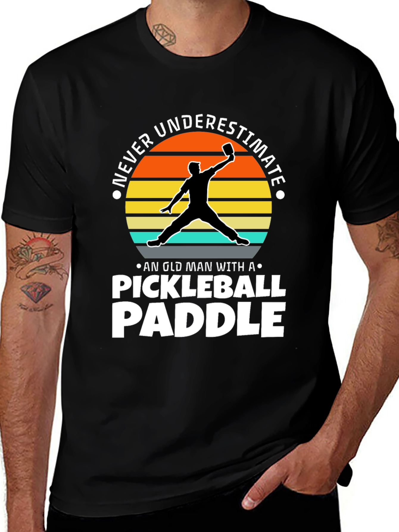 Never Underestimate Pickleball Paddle T-shirt