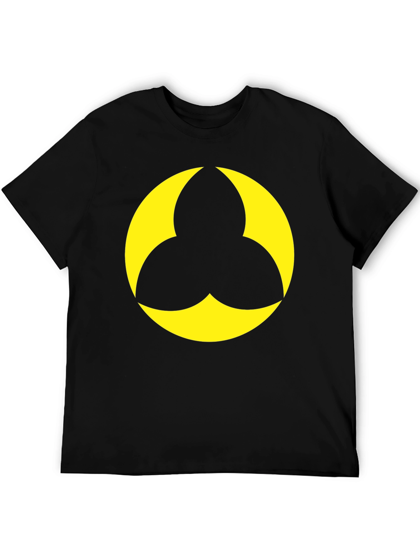 Black T-Shirt with Geometric Yellow Design