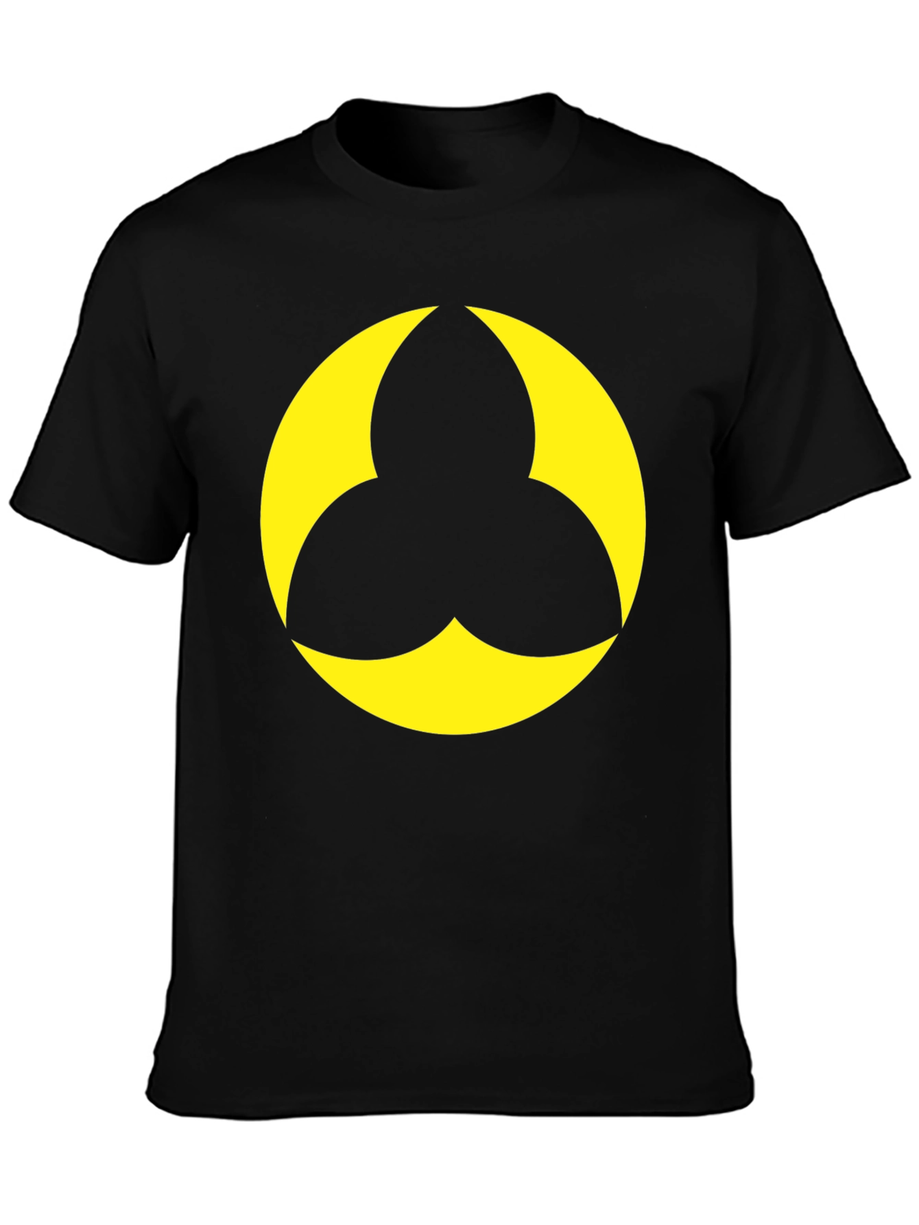 Black T-Shirt with Geometric Yellow Design