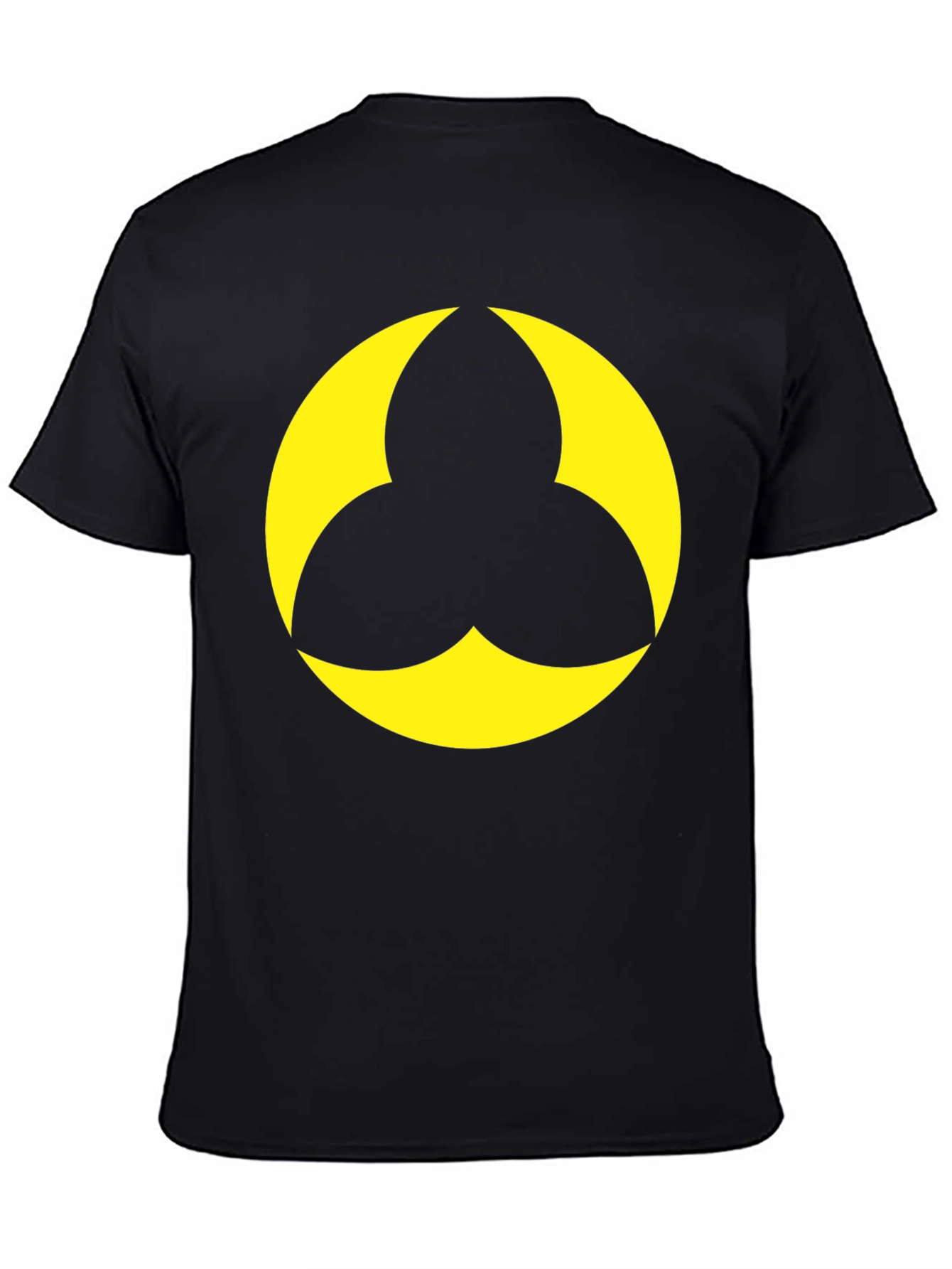 Black T-Shirt with Geometric Yellow Design