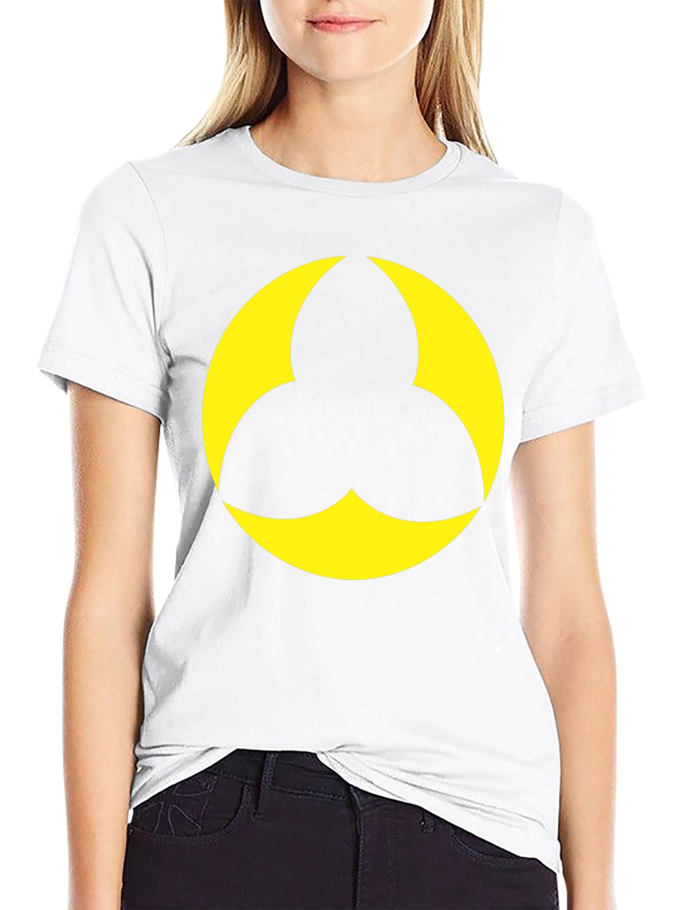 Black T-Shirt with Geometric Yellow Design