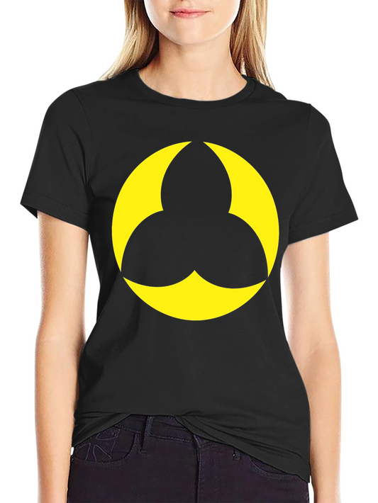 Black T-Shirt with Geometric Yellow Design