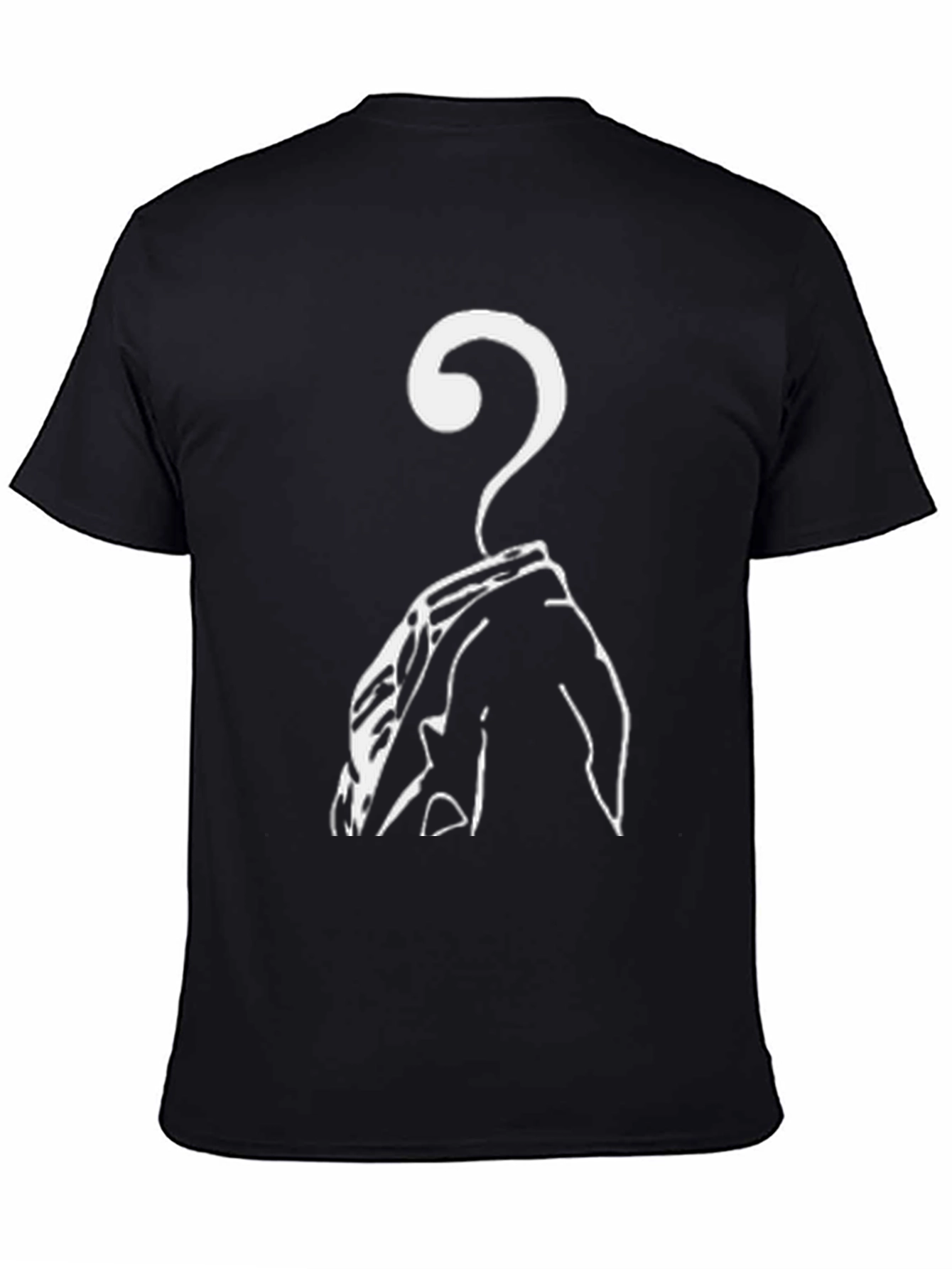 Mens Black T-Shirt with Question Mark Design