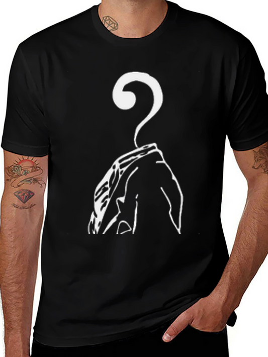 Mens Black T-Shirt with Question Mark Design