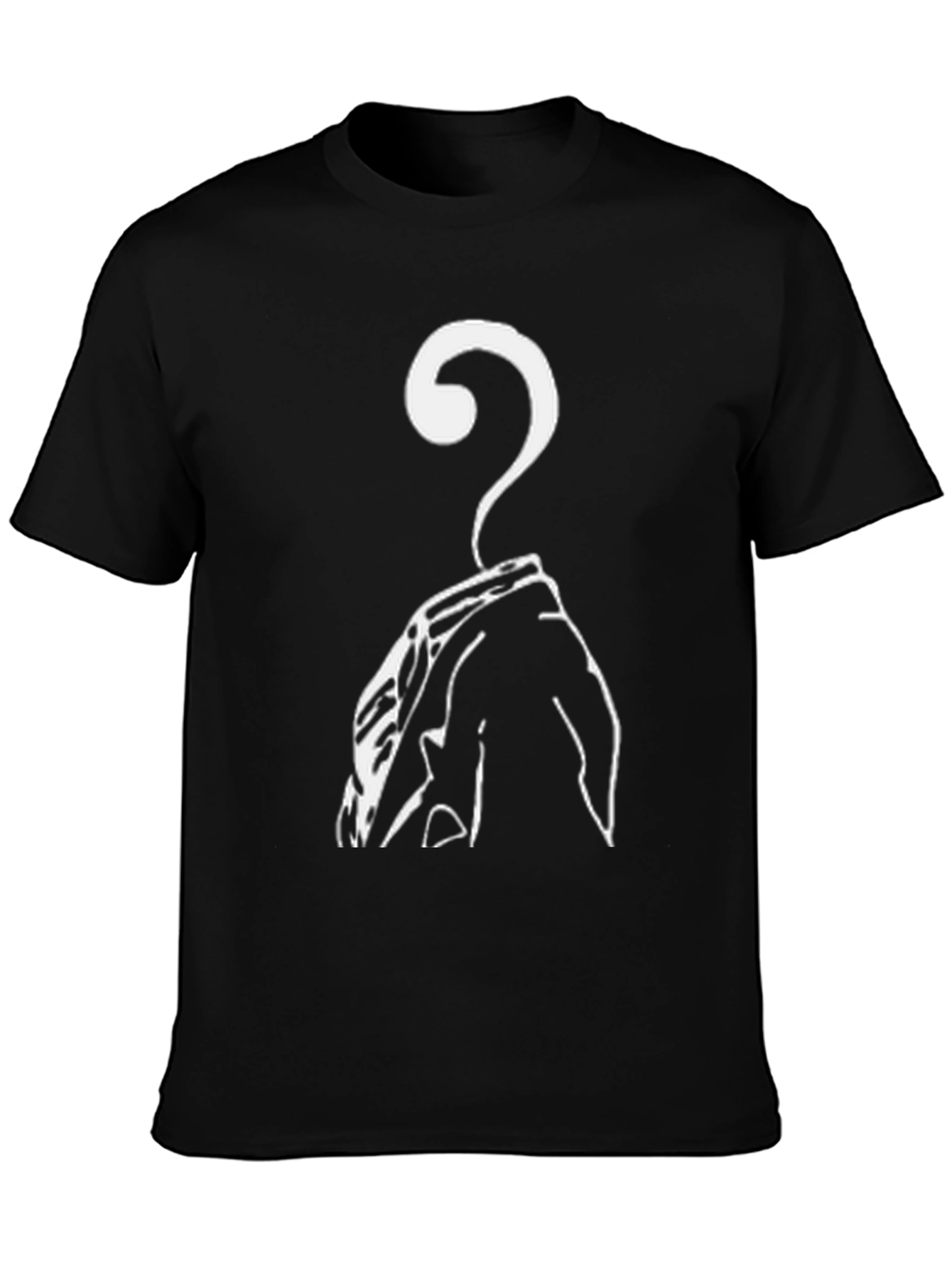 Mens Black T-Shirt with Question Mark Design