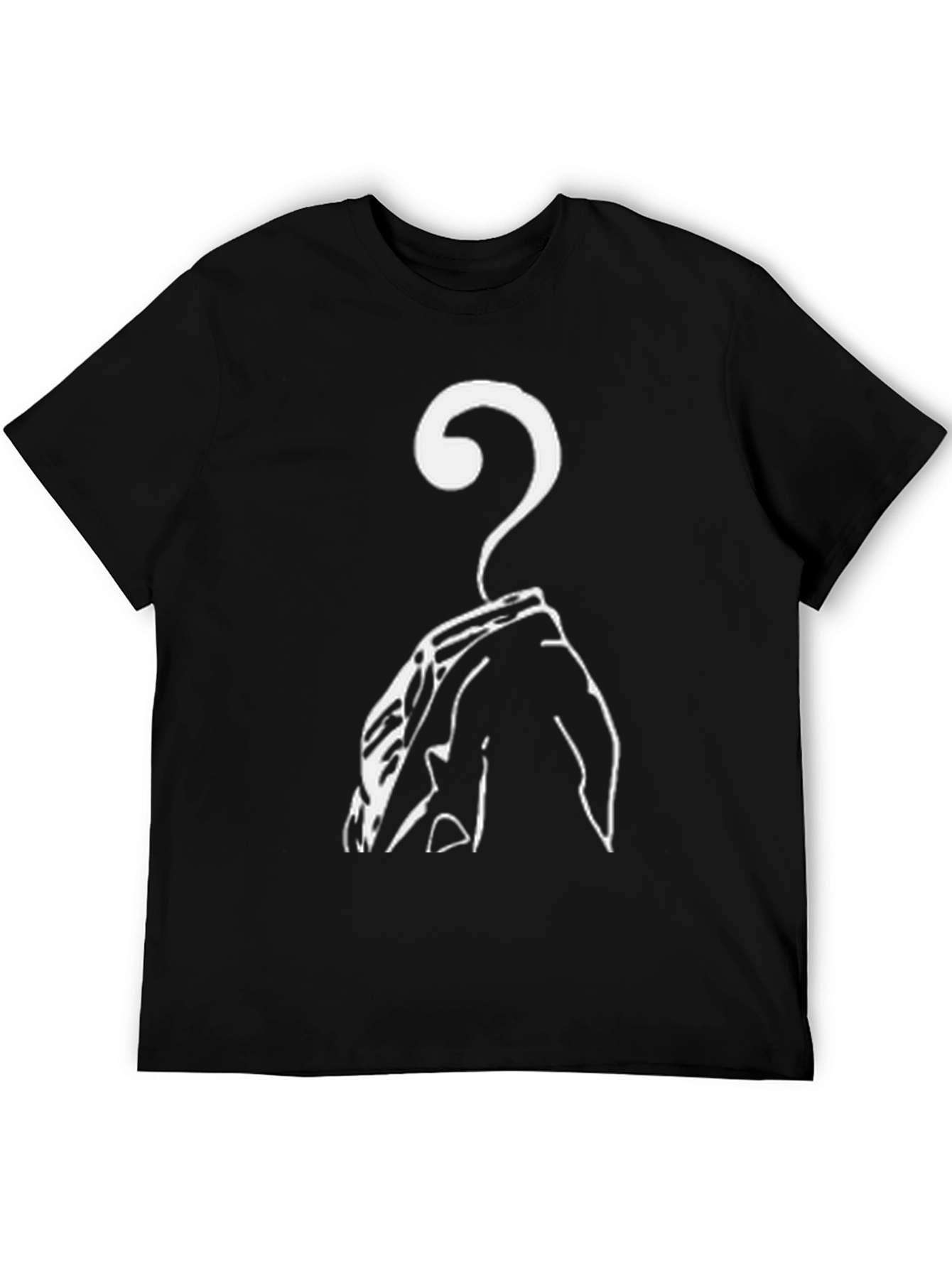 Mens Black T-Shirt with Question Mark Design