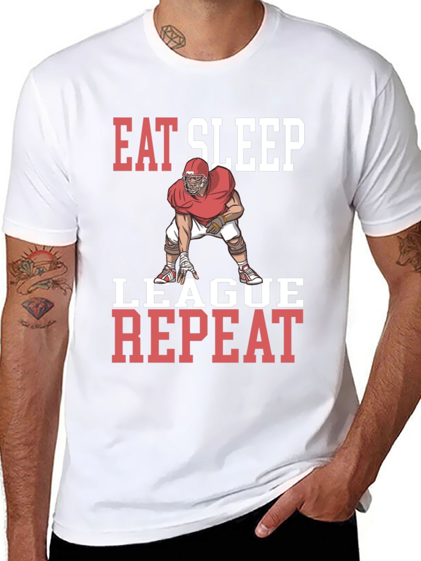 Eat Sleep League Repeat Graphic T-Shirt
