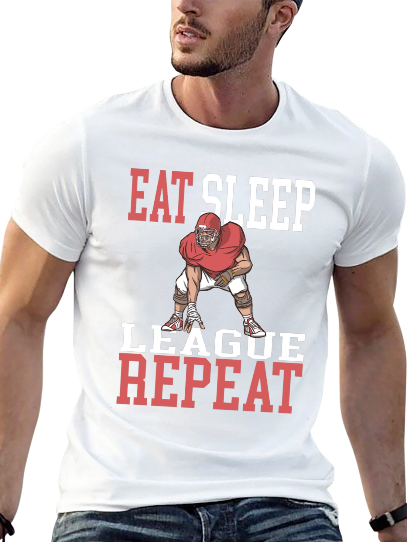 Eat Sleep League Repeat Graphic T-Shirt