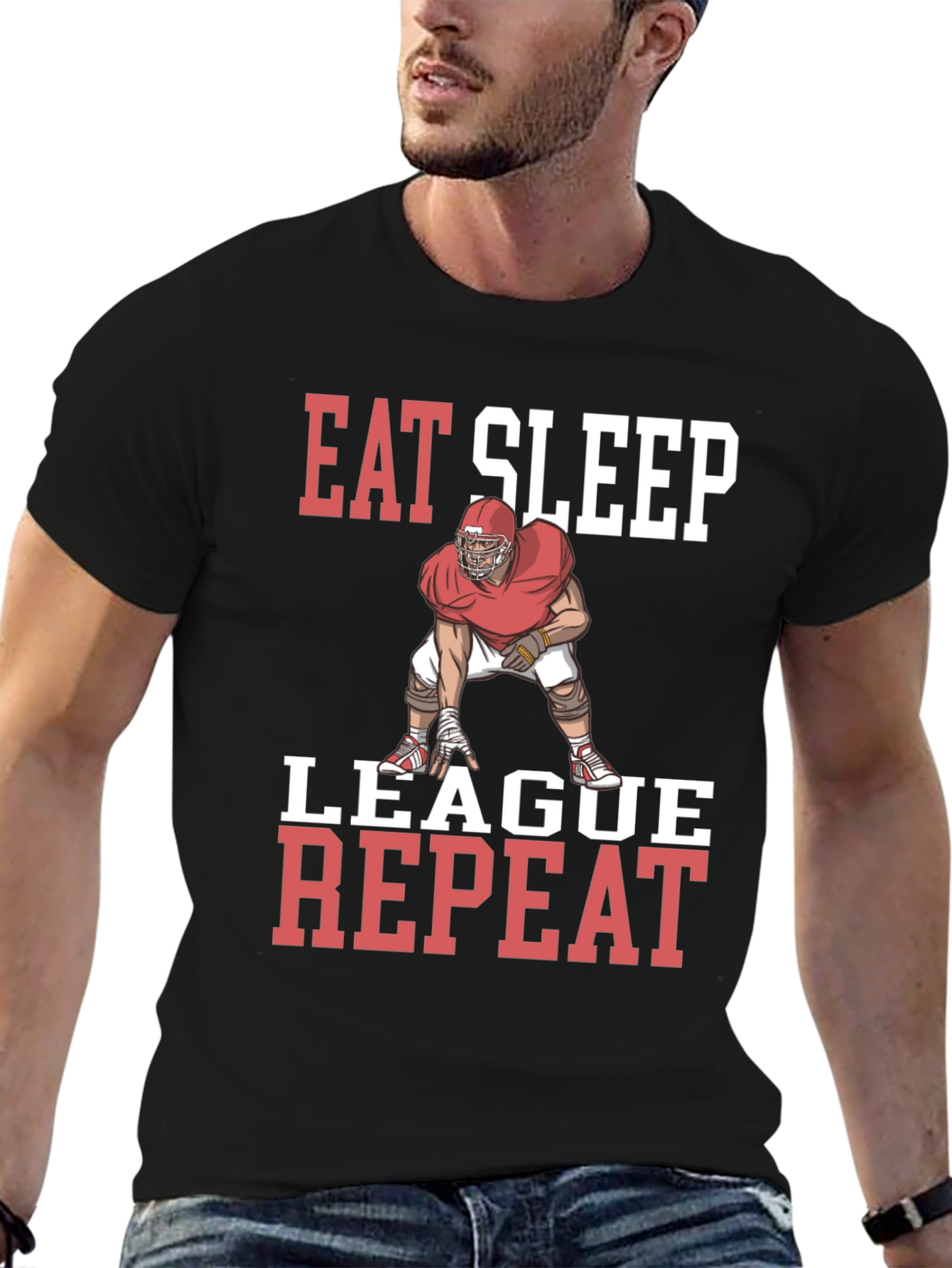 Eat Sleep League Repeat Graphic T-Shirt