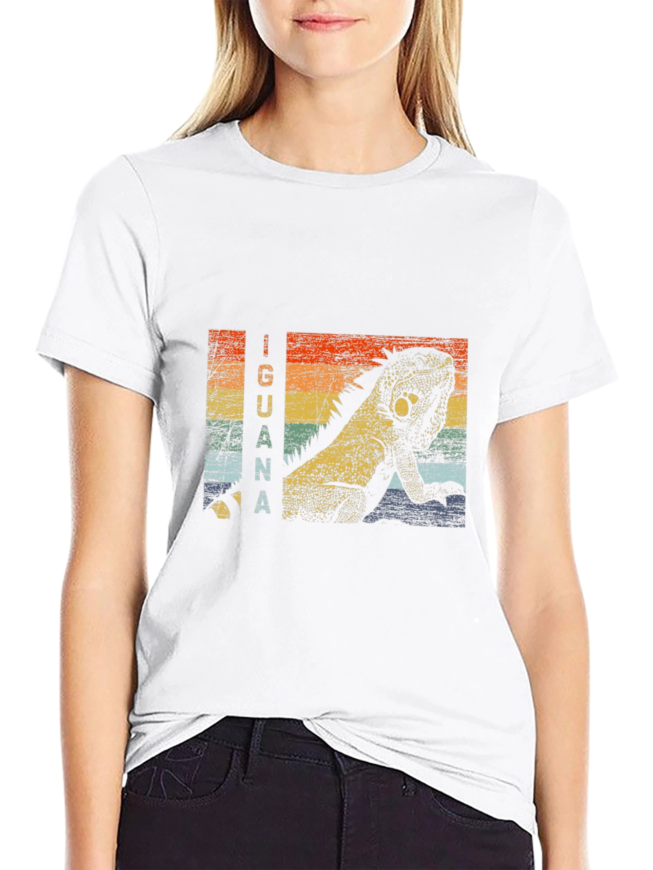Retro Iguana Graphic Tee - Black T-Shirt