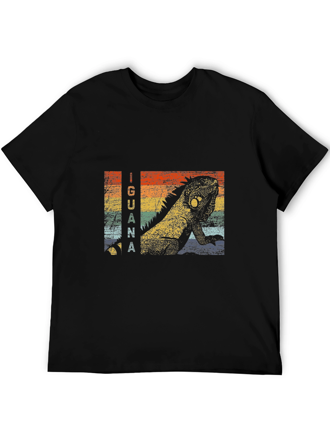 Retro Iguana Graphic Tee - Black T-Shirt