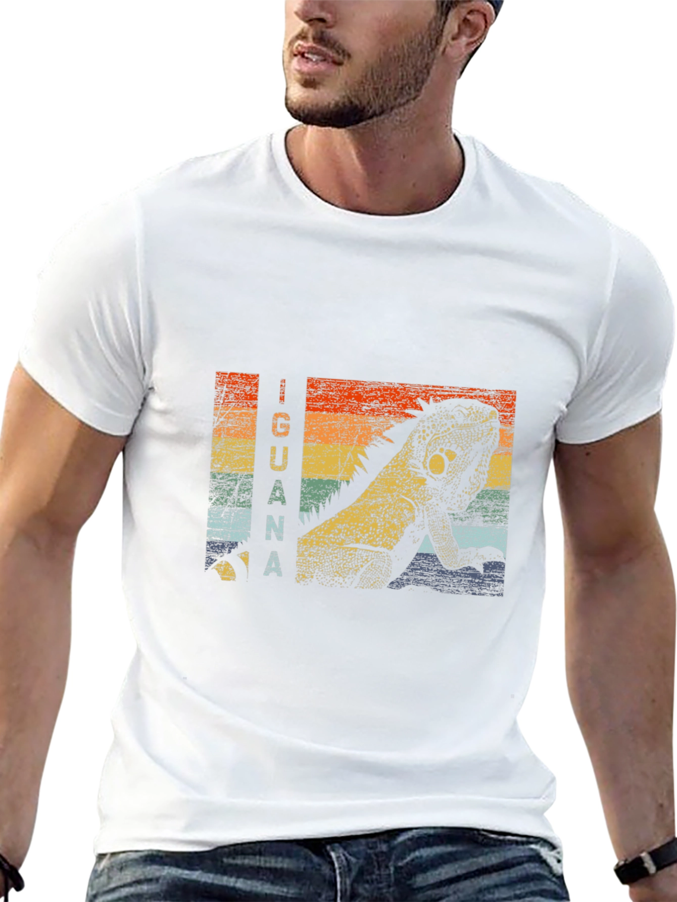 Retro Iguana Graphic Tee - Black T-Shirt