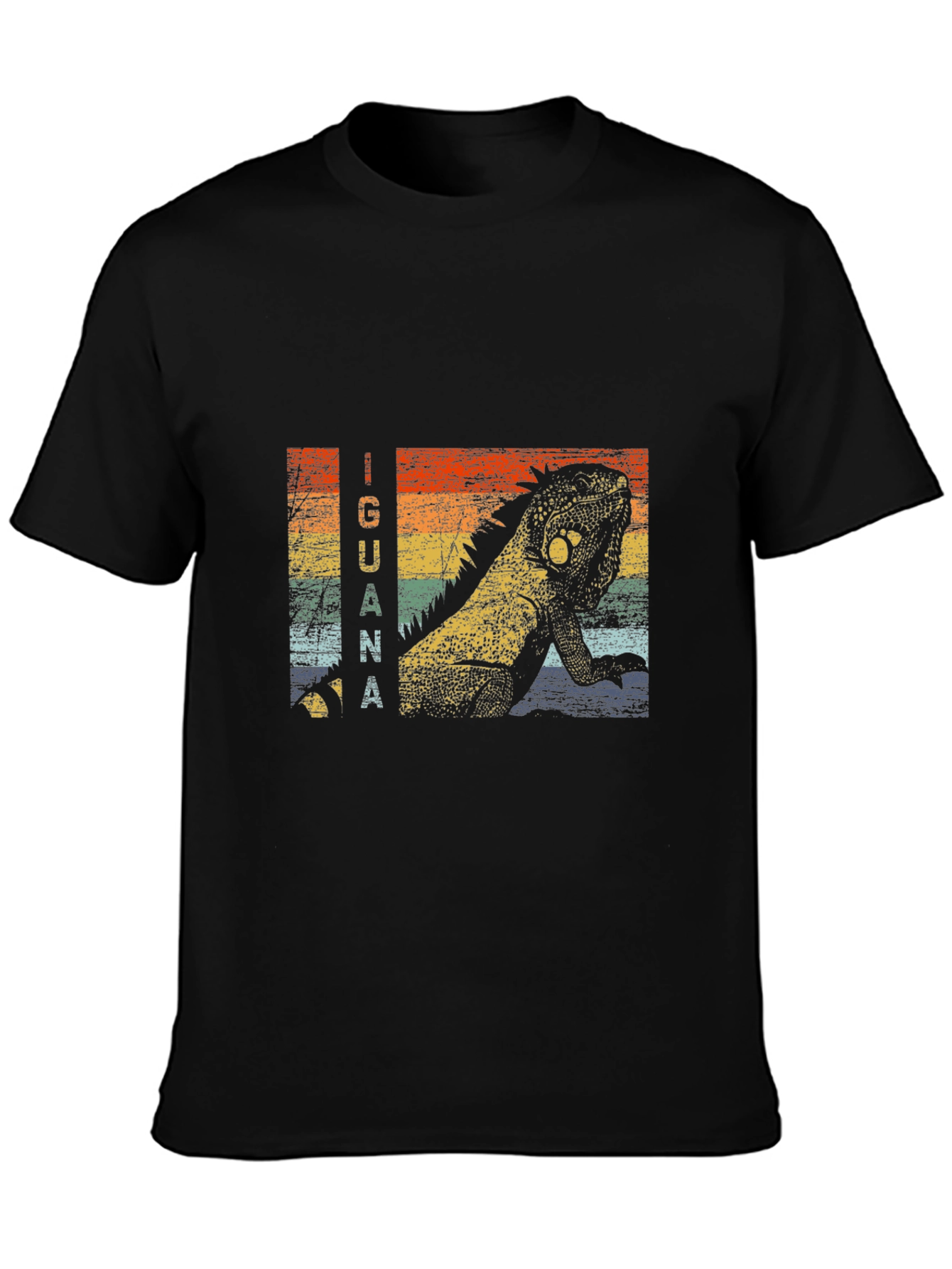 Retro Iguana Graphic Tee - Black T-Shirt