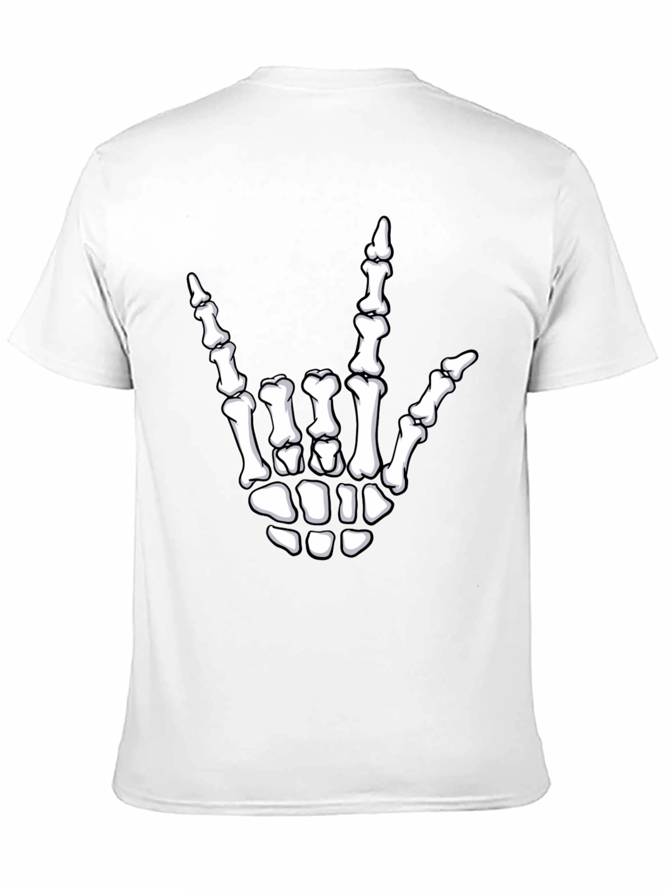 Rock On Skeleton Hand Graphic Tee - Black