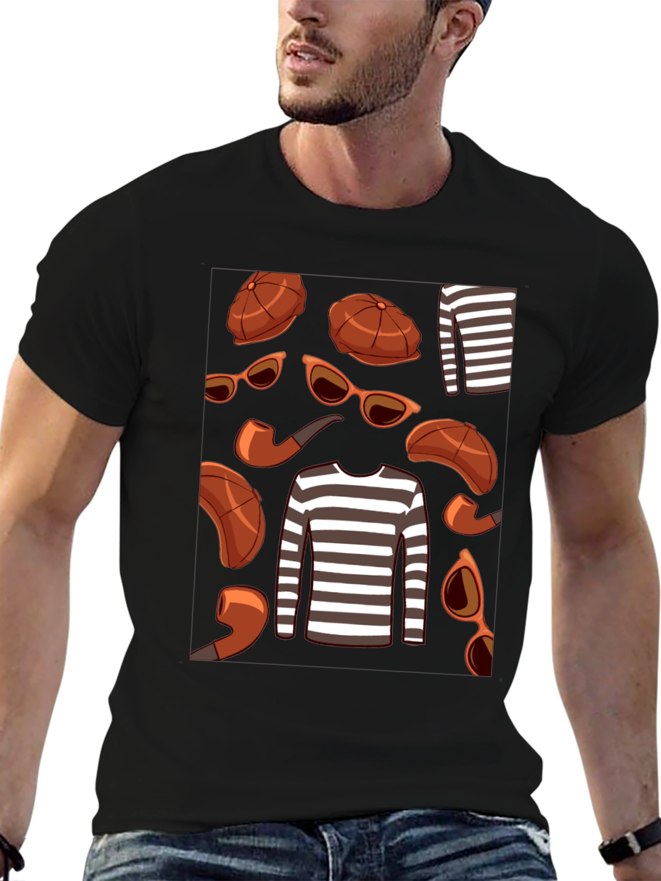 Detective Style Graphic T-Shirt