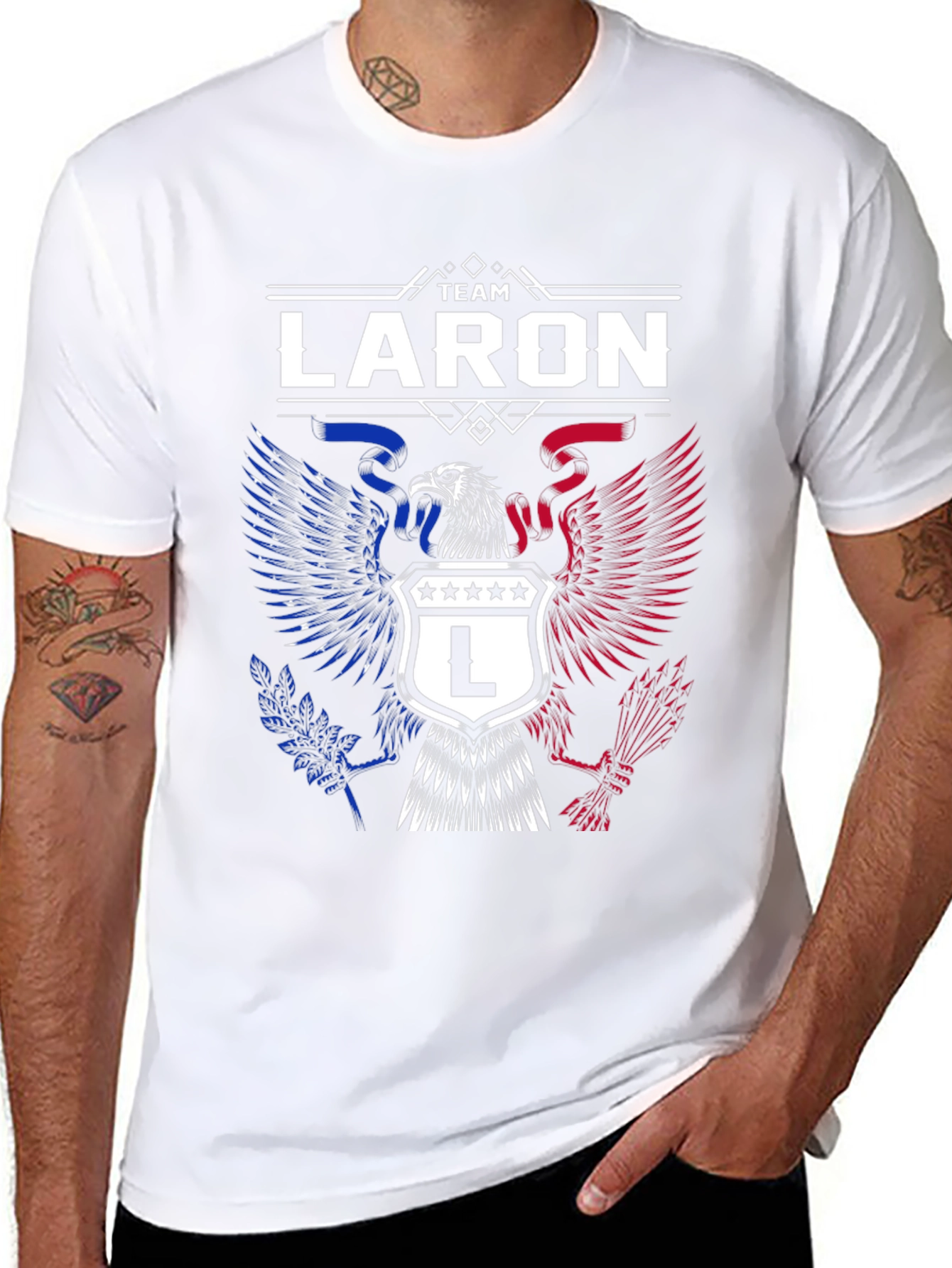 Team Laron T-Shirt - Patriotic Eagle Design
