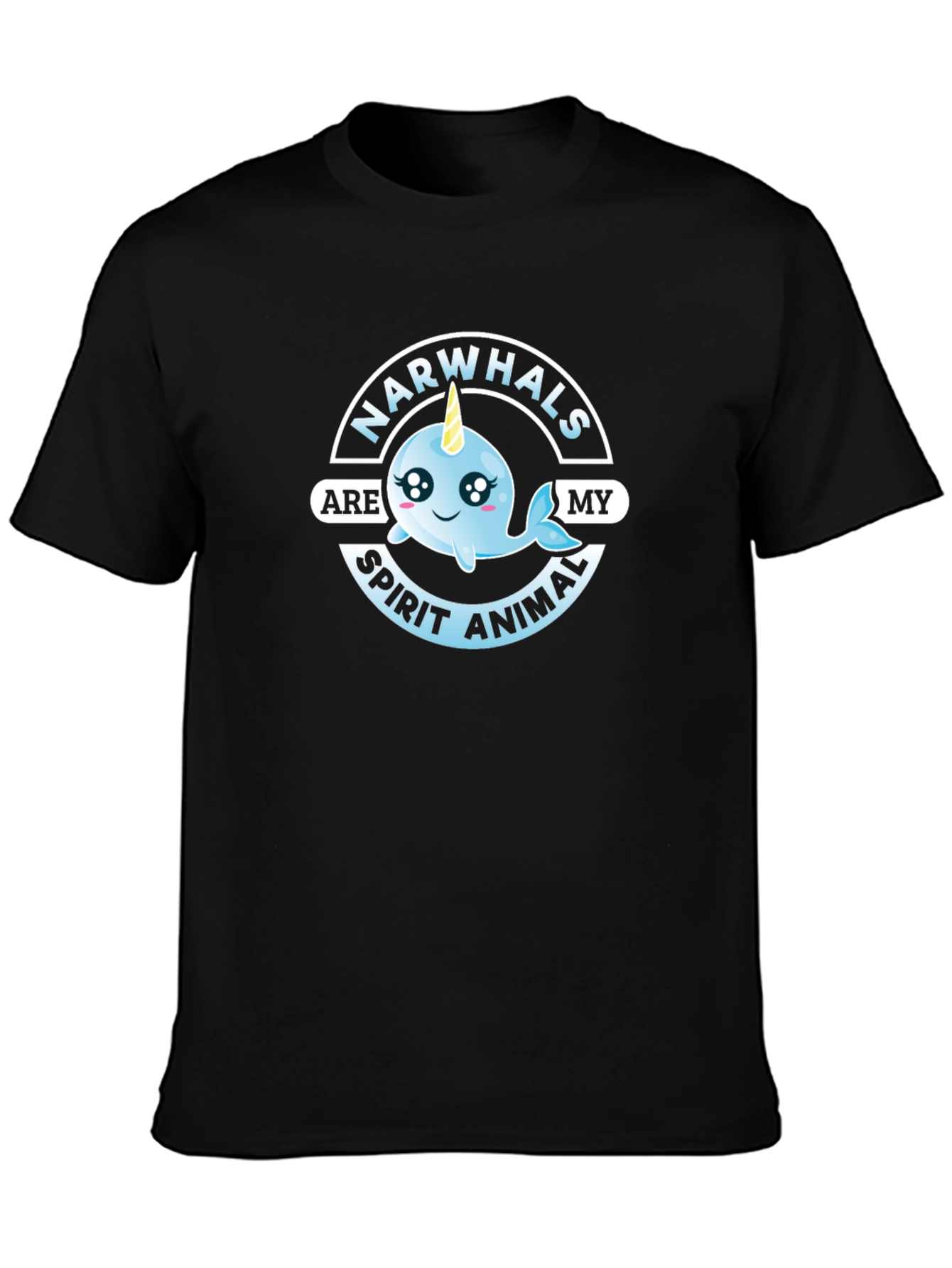 Narwhals Are My Spirit Animal Black T-Shirt