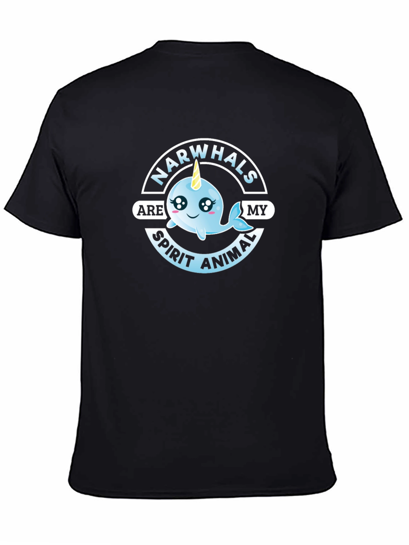 Narwhals Are My Spirit Animal Black T-Shirt