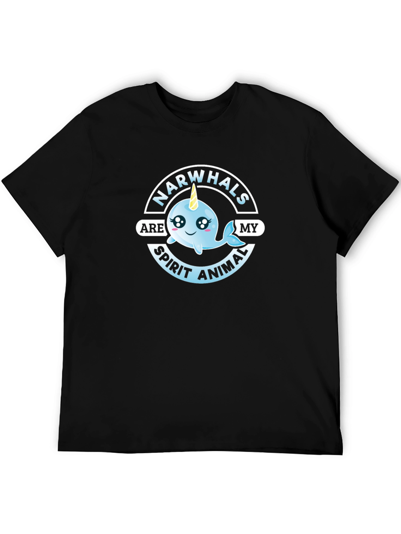 Narwhals Are My Spirit Animal Black T-Shirt