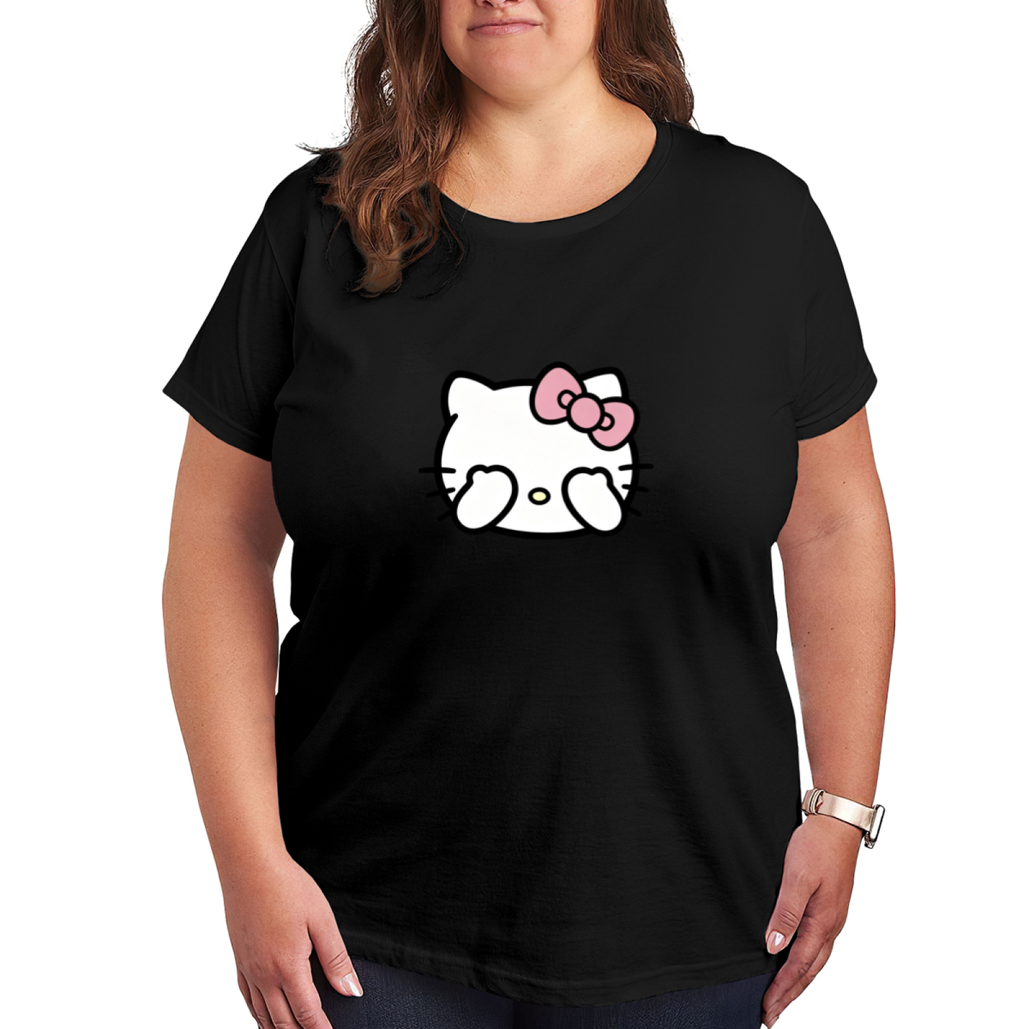 Modern Trendy Print Plus Size Women Versatile Short Sleeve Tee