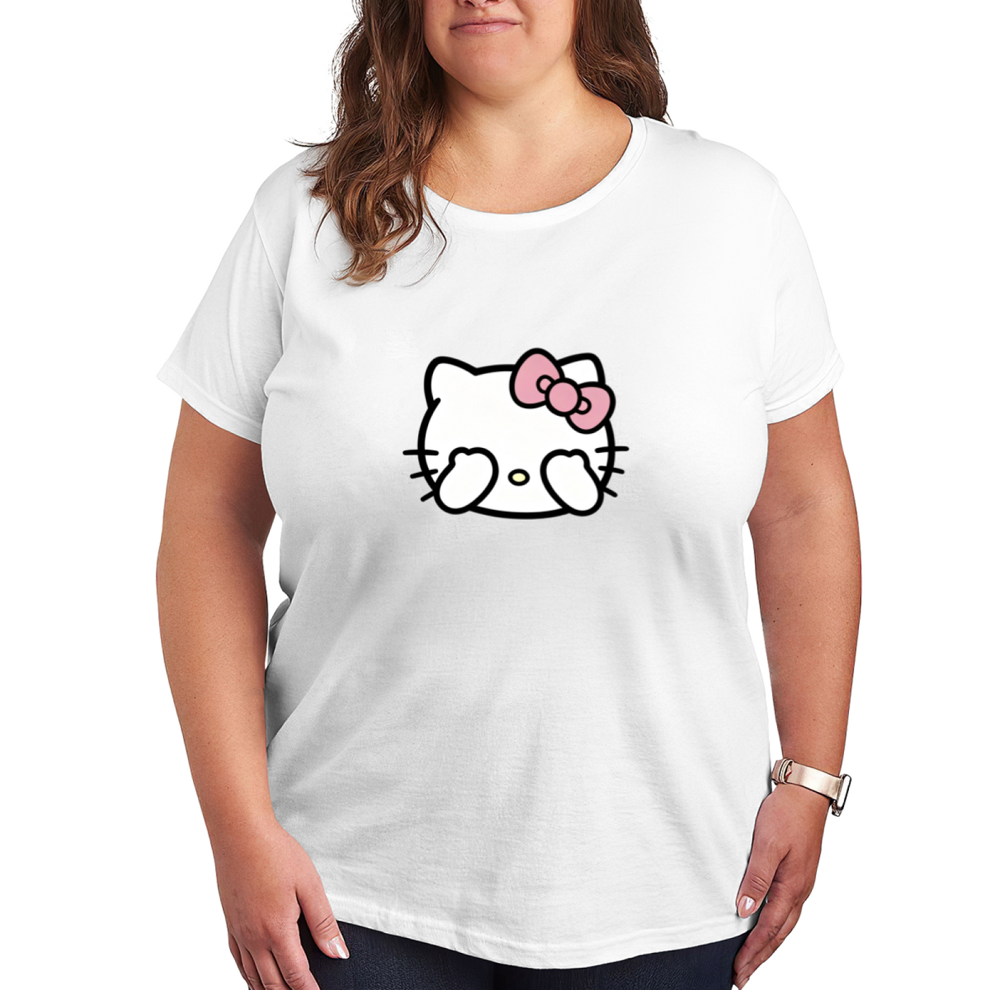 Modern Trendy Print Plus Size Women Versatile Short Sleeve Tee