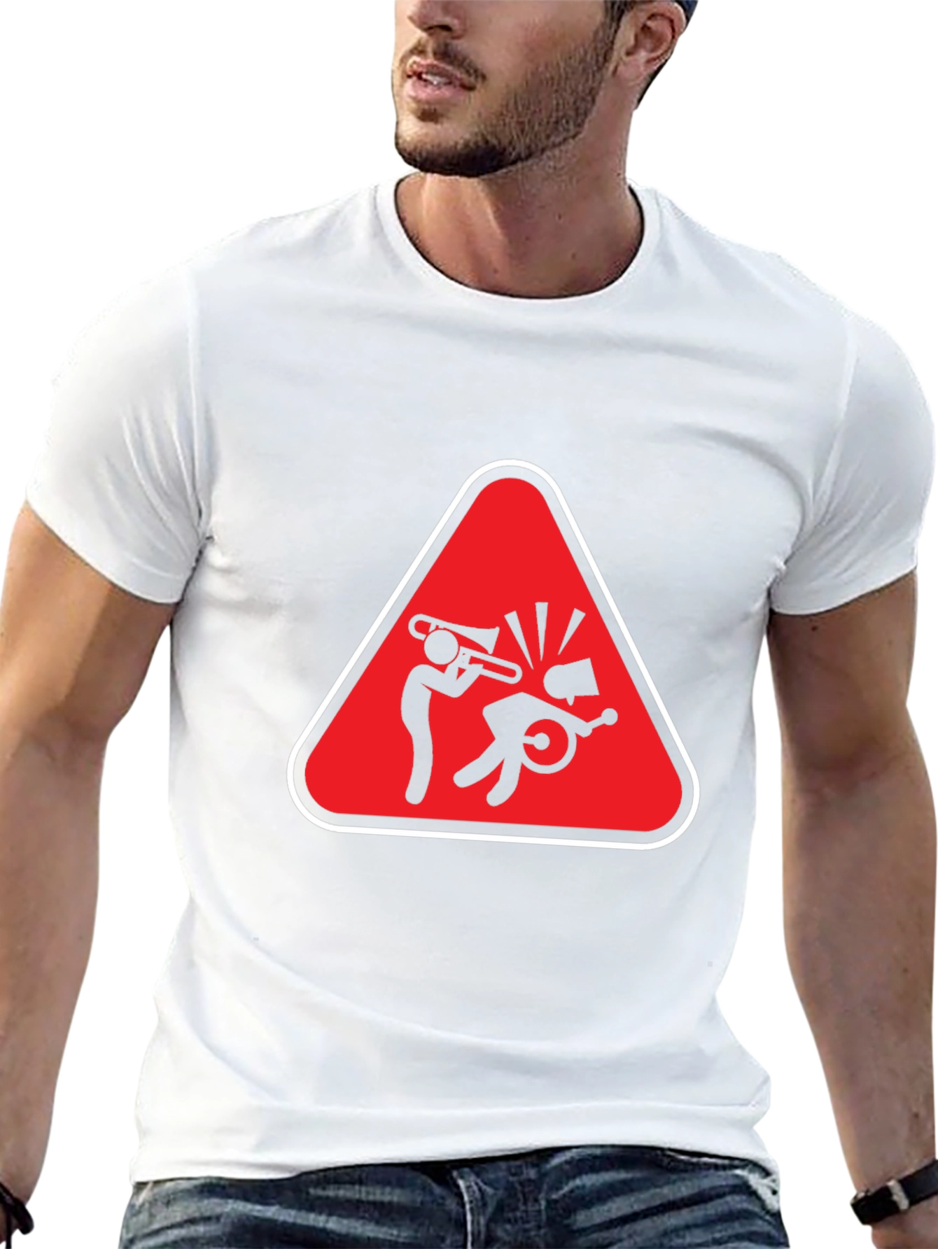 Trombone Hazard Funny Graphic T-Shirt
