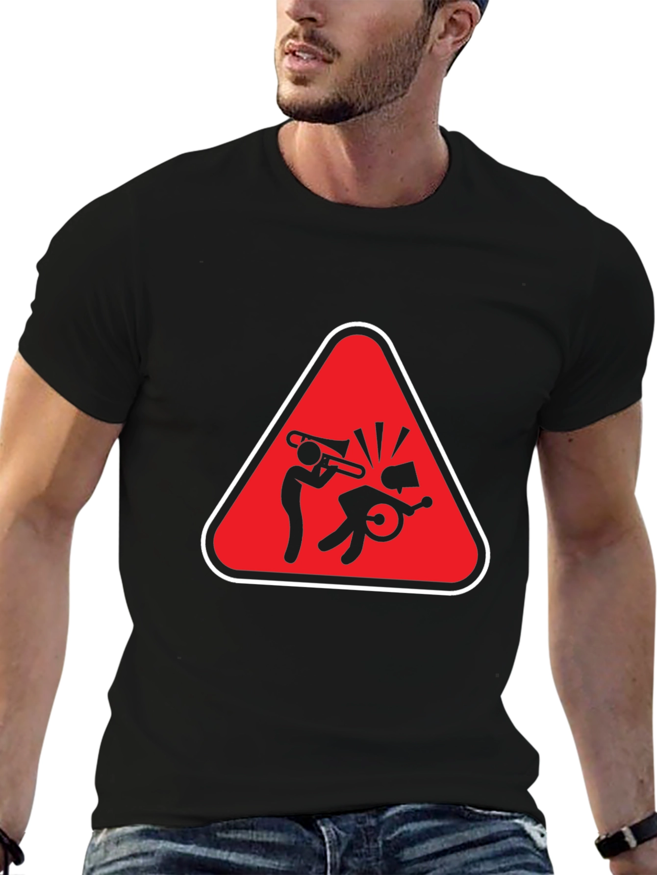 Trombone Hazard Funny Graphic T-Shirt