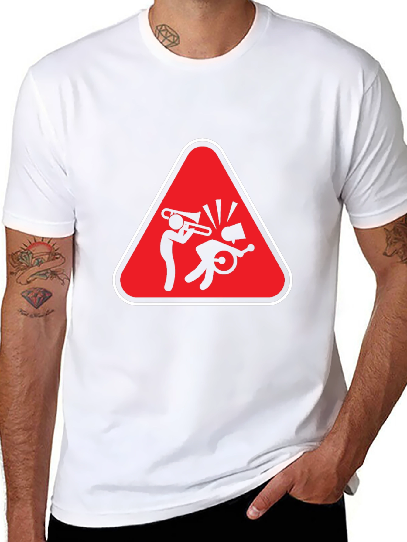 Trombone Hazard Funny Graphic T-Shirt