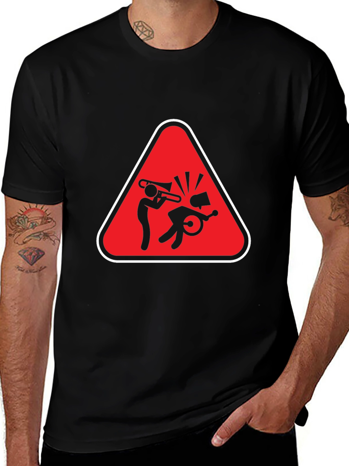 Trombone Hazard Funny Graphic T-Shirt