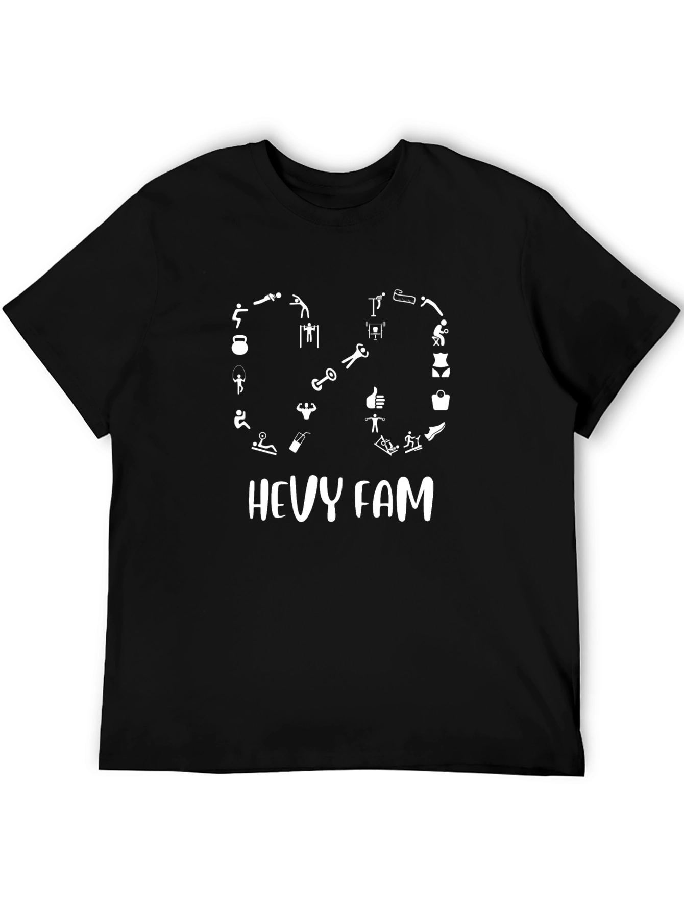 Hevy Fam Fitness T-Shirt - Black Graphic Tee