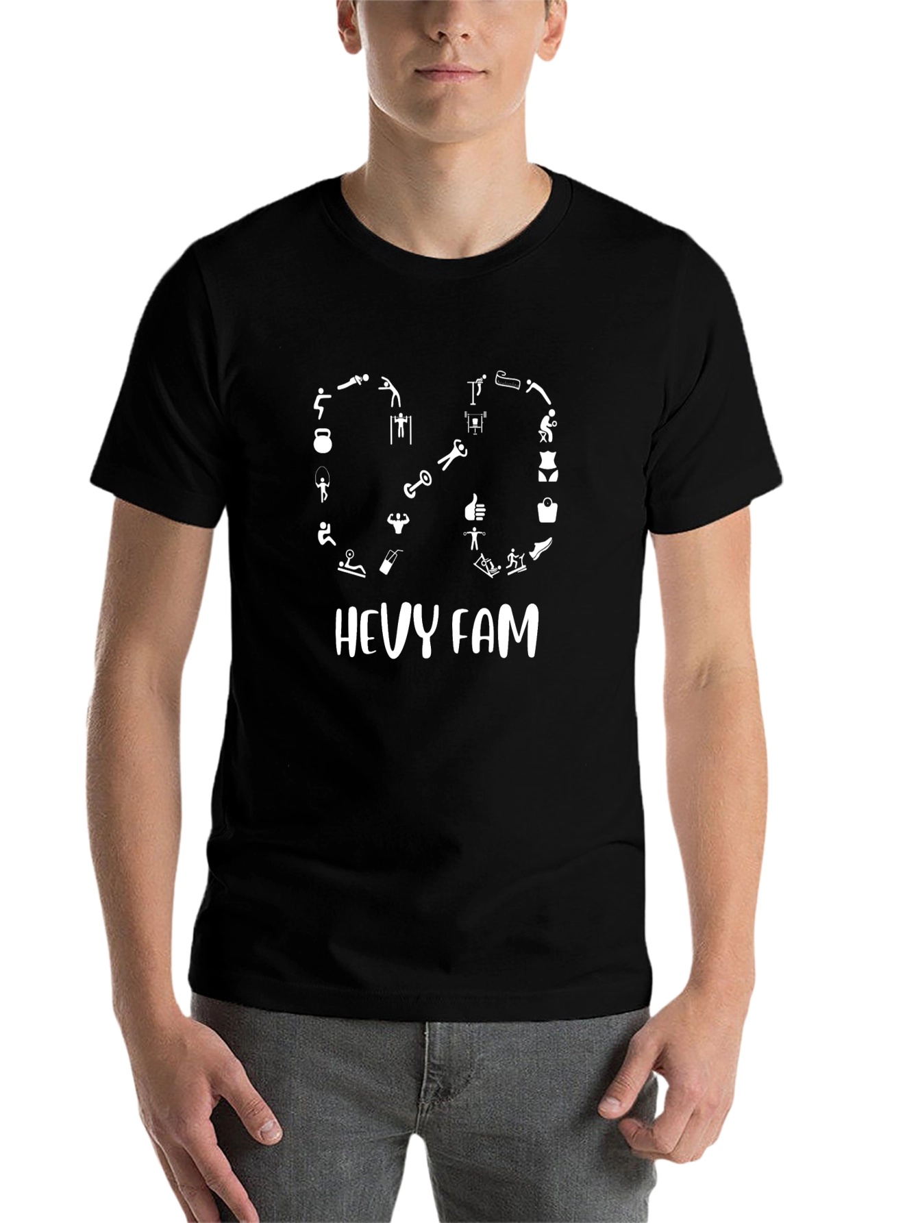 Hevy Fam Fitness T-Shirt - Black Graphic Tee