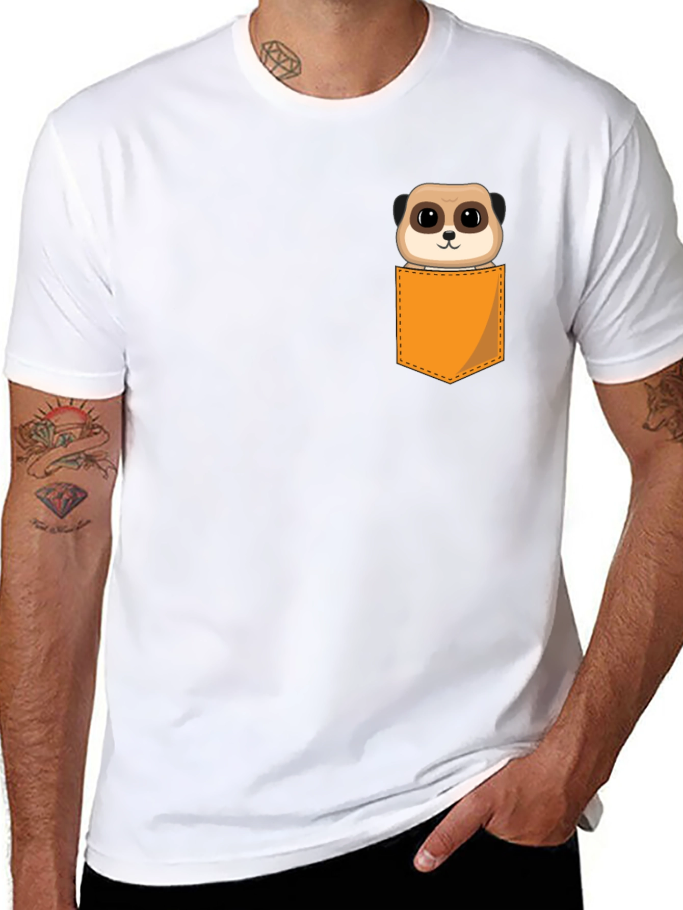 Meerkat Pocket T-Shirt - Novelty Cute Animal Tee
