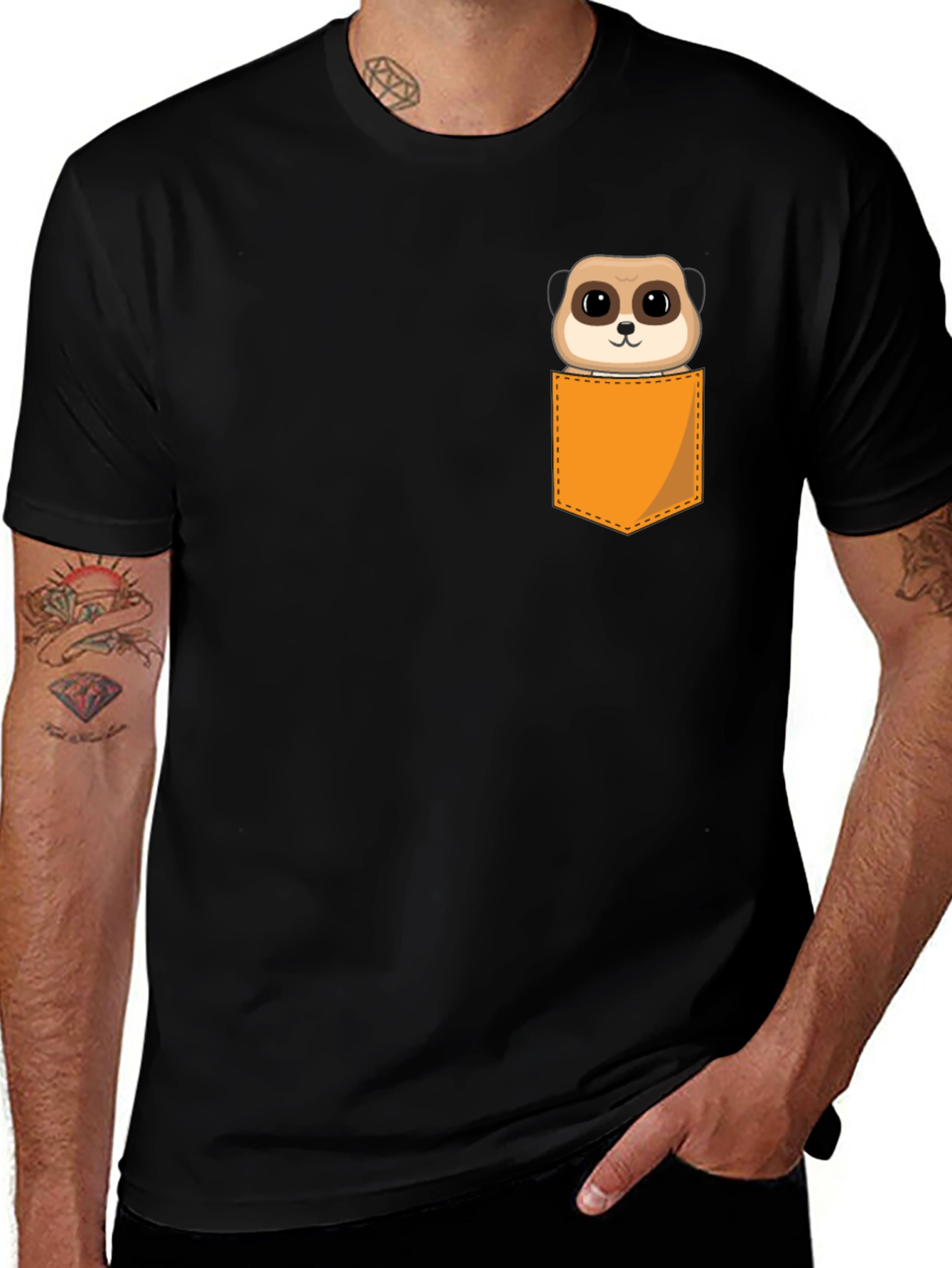 Meerkat Pocket T-Shirt - Novelty Cute Animal Tee