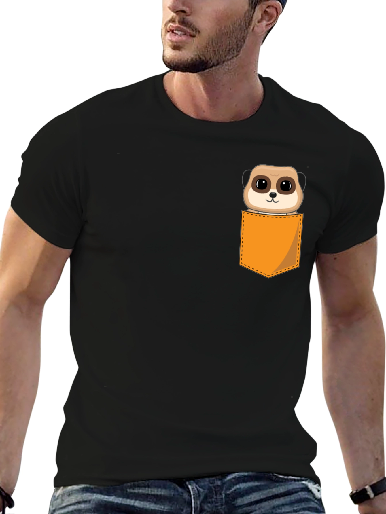 Meerkat Pocket T-Shirt - Novelty Cute Animal Tee