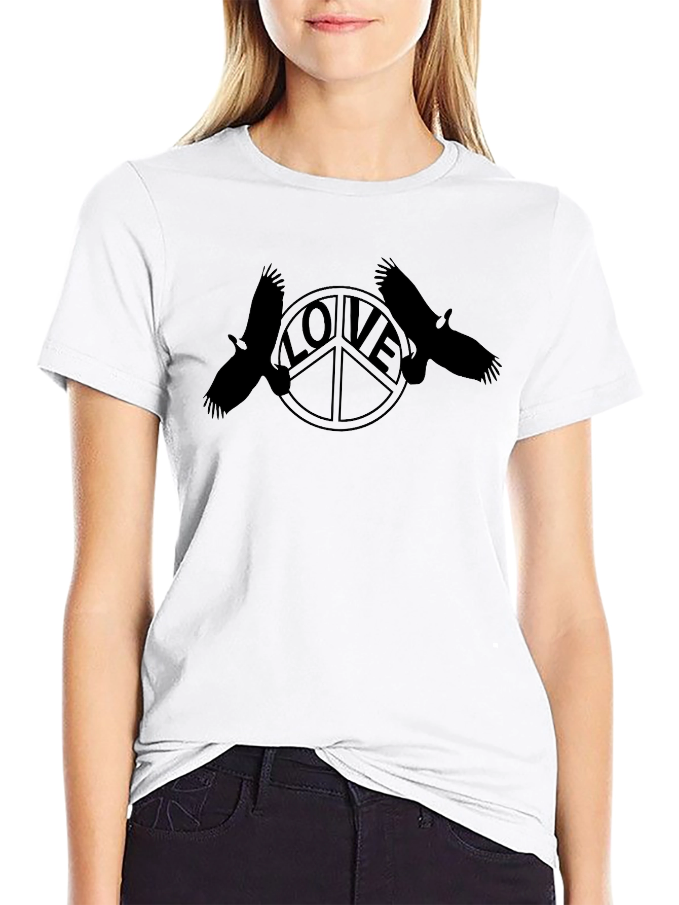 Peace & Love Raven Graphic T-Shirt