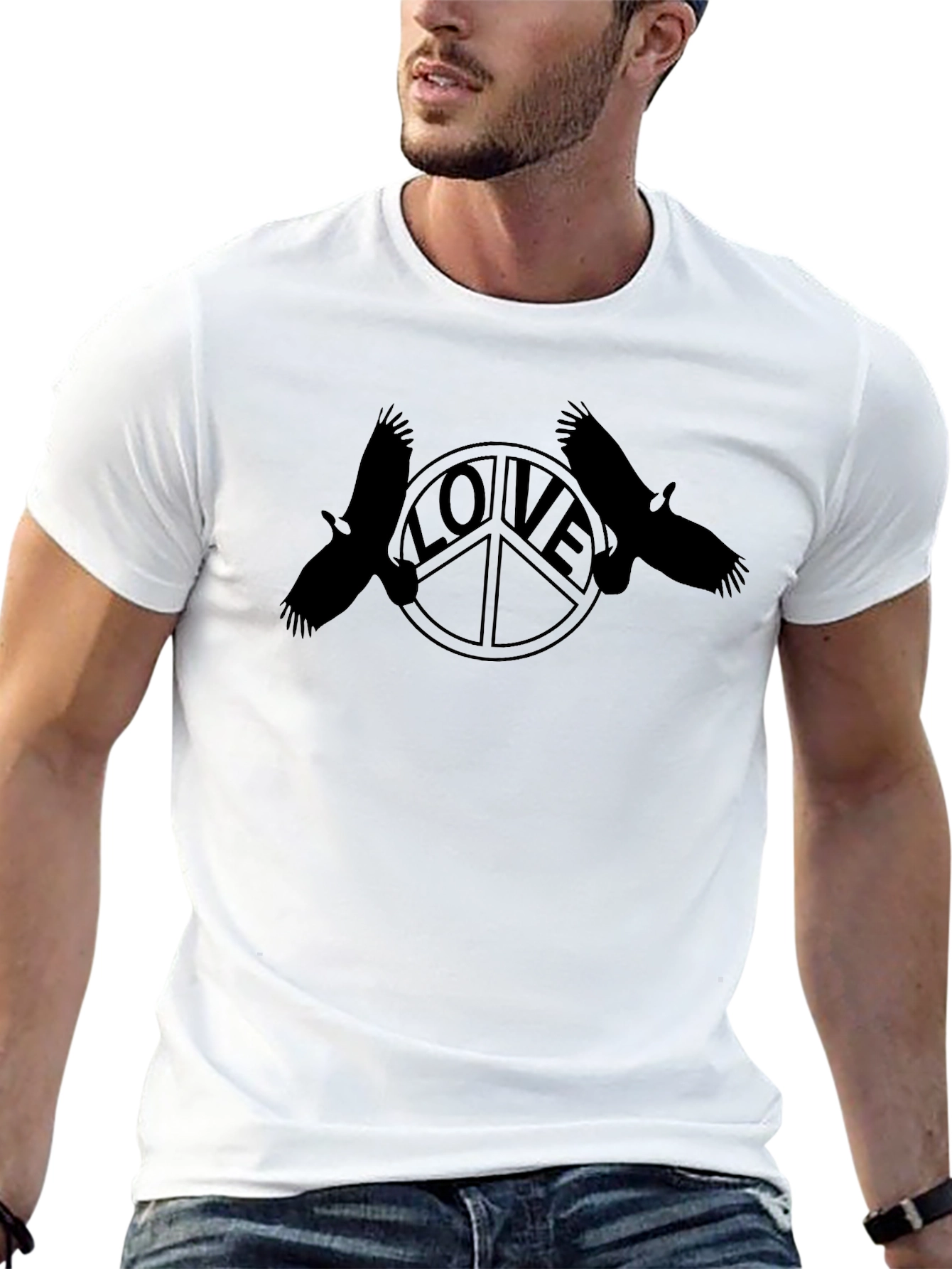 Peace & Love Raven Graphic T-Shirt