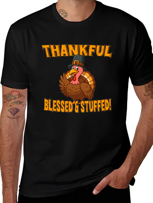 Thankful Blessed & Stuffed Turkey T-Shirt