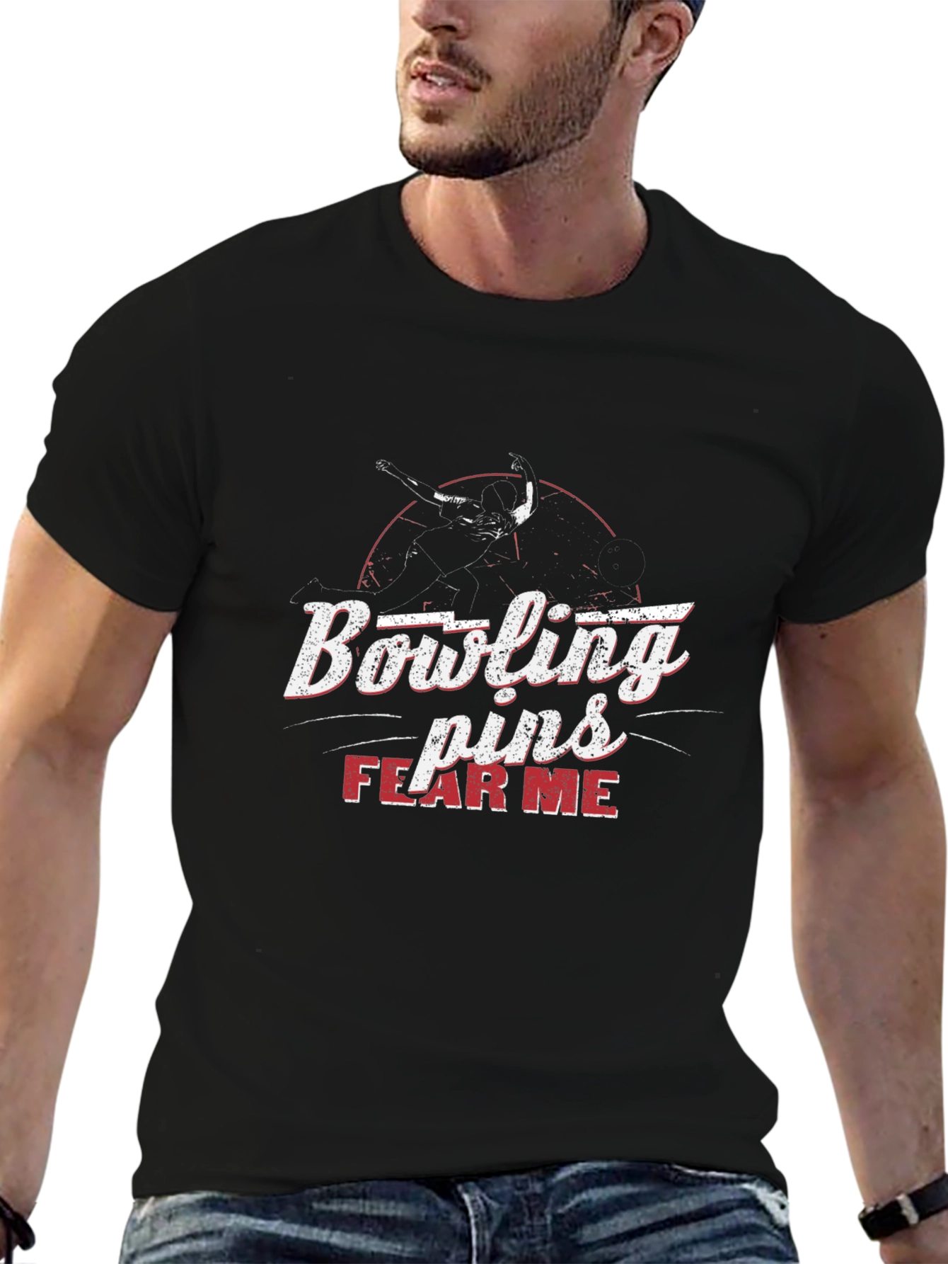 Bowling Pins Fear Me Graphic T-Shirt